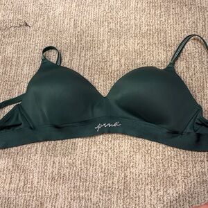 Green Bra with Rhinestone Detail